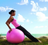 Woman on Yoga ball